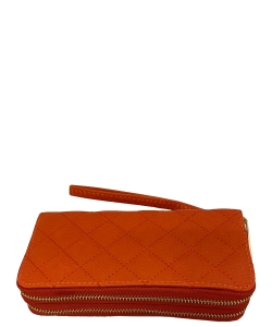 Double Zip Quilted Wallet QW0012 Orange